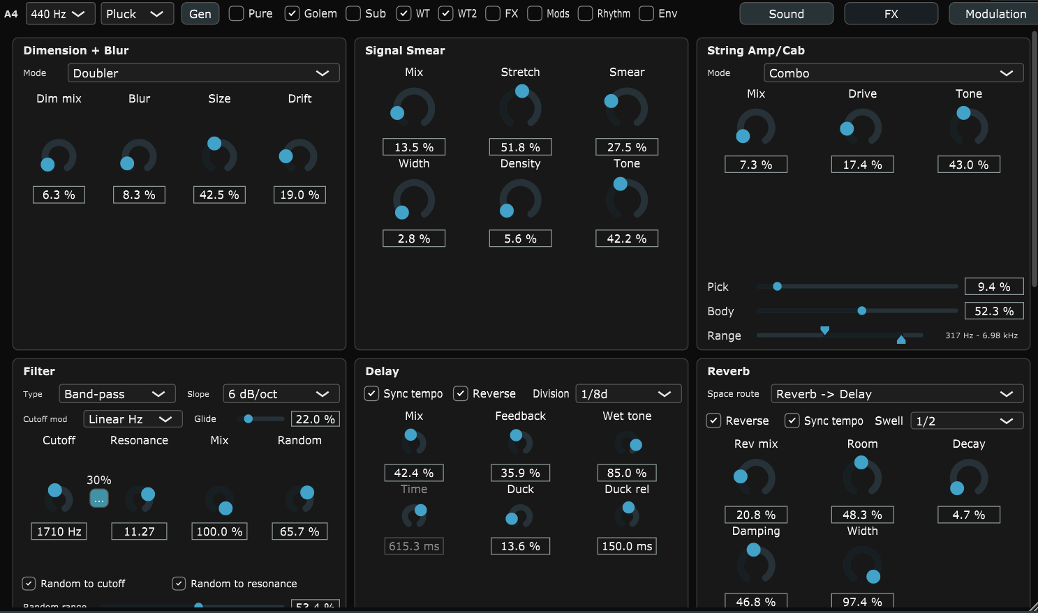 SynthMachine FX page