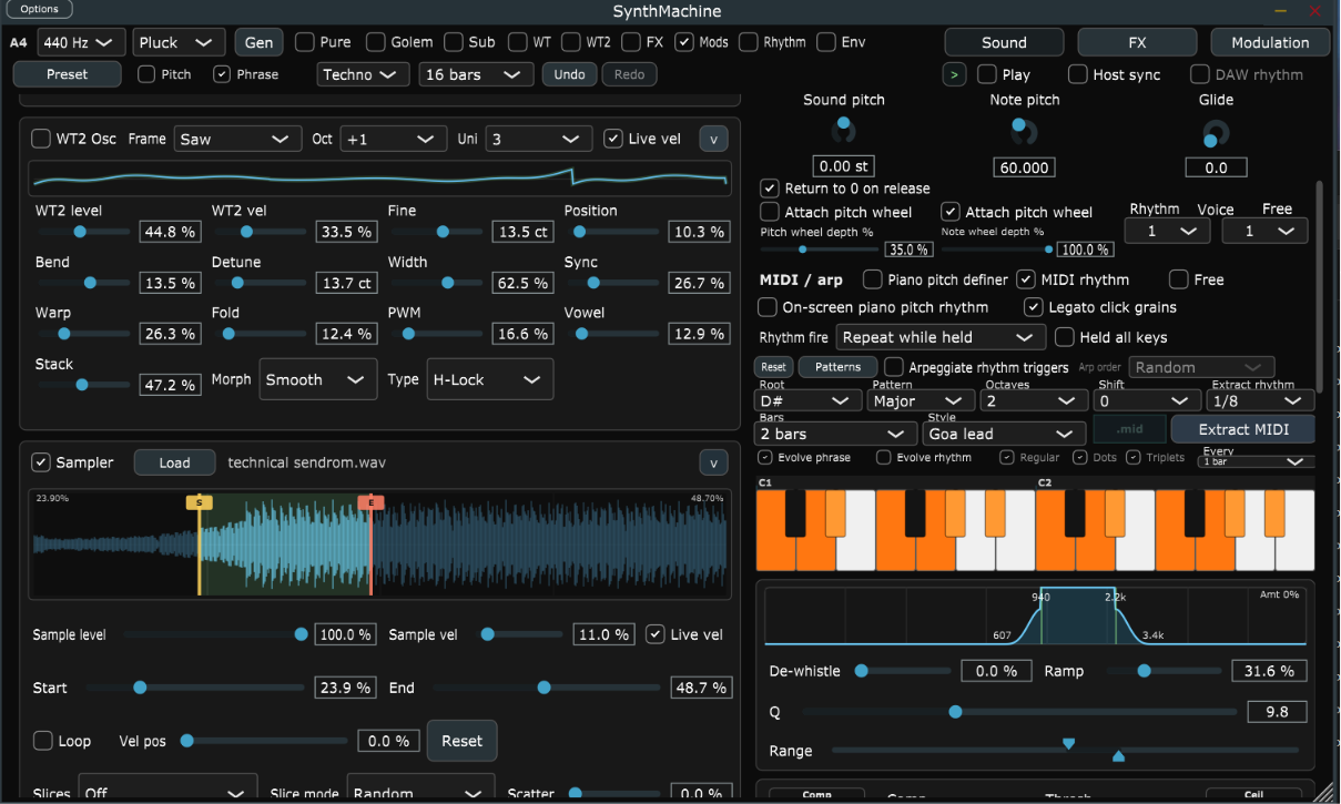 SynthMachine interface screenshot
